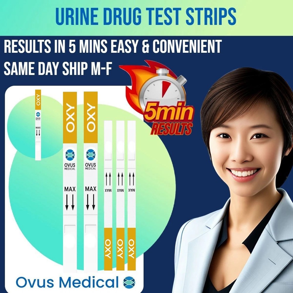Ovus Medical Oxycodone Drug Test 50 Strips | Quick and Easy Testing