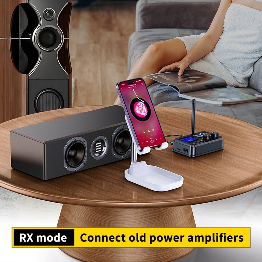 RX/TX Bluetooth 5.4 Transmitter Receiver 3.5mm AUX TV Home Stereo Audio Adapter