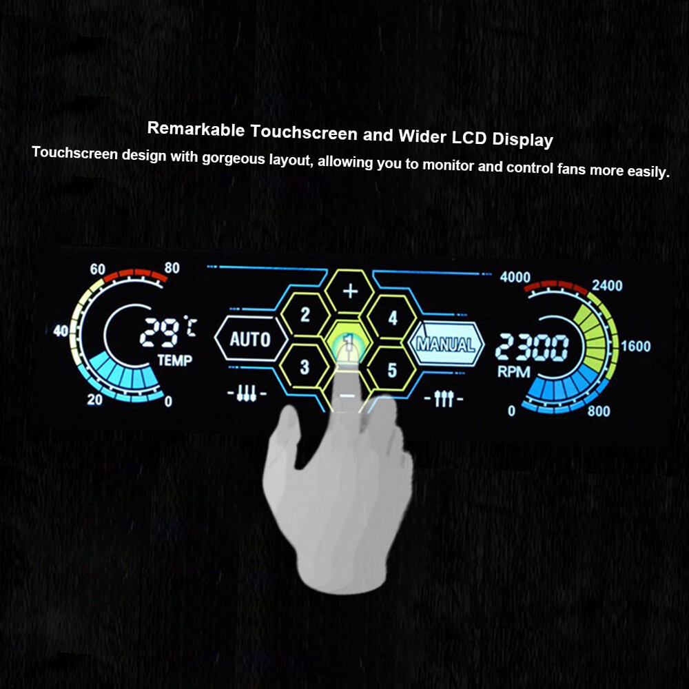 5.25 inch PC Bay LCD Front Panel Temperature Sensor Controller 5 Channel O0W0