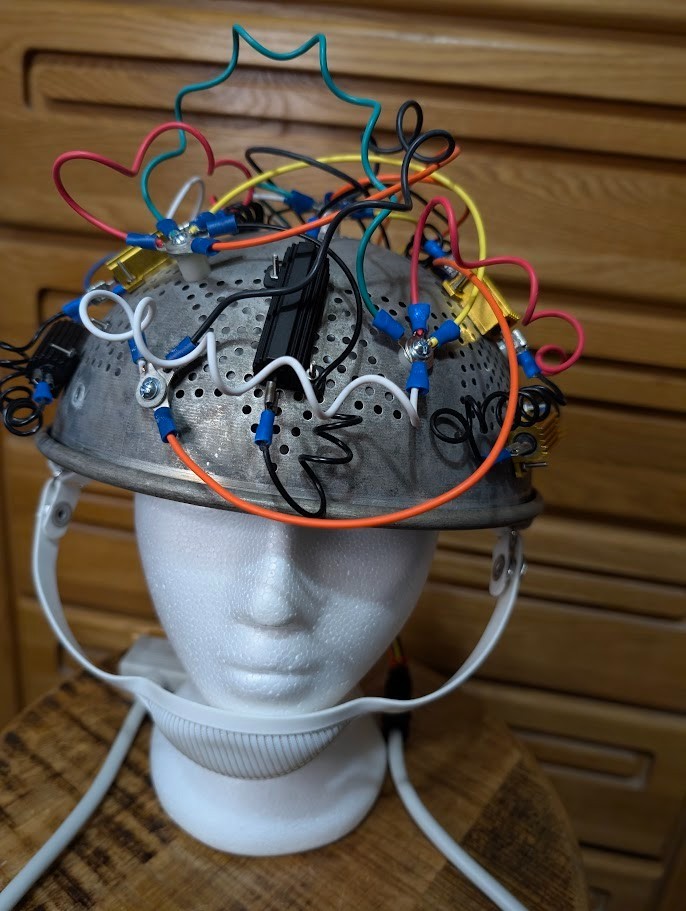 Fan-made Ghostbusters -like Colander Aura Hat