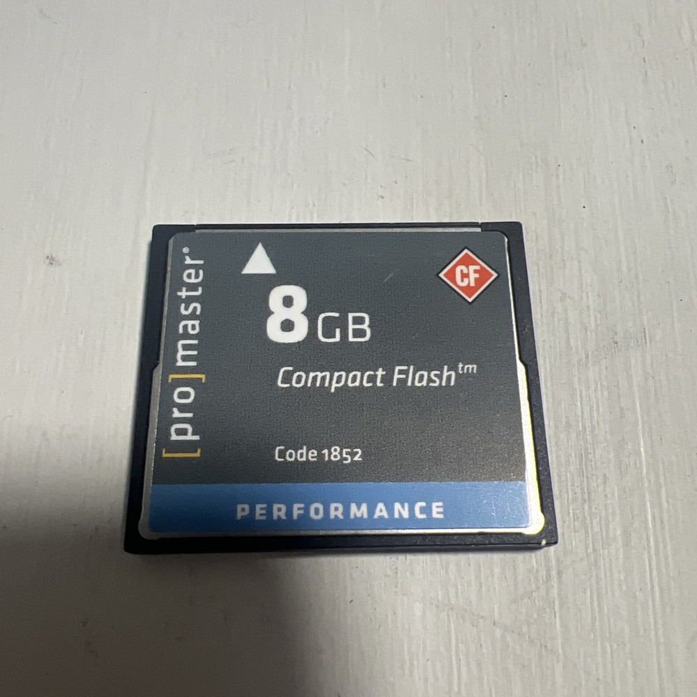 Promaster Performance 8GB CompactFlash CF Memory Card Code 1852 w/ Case