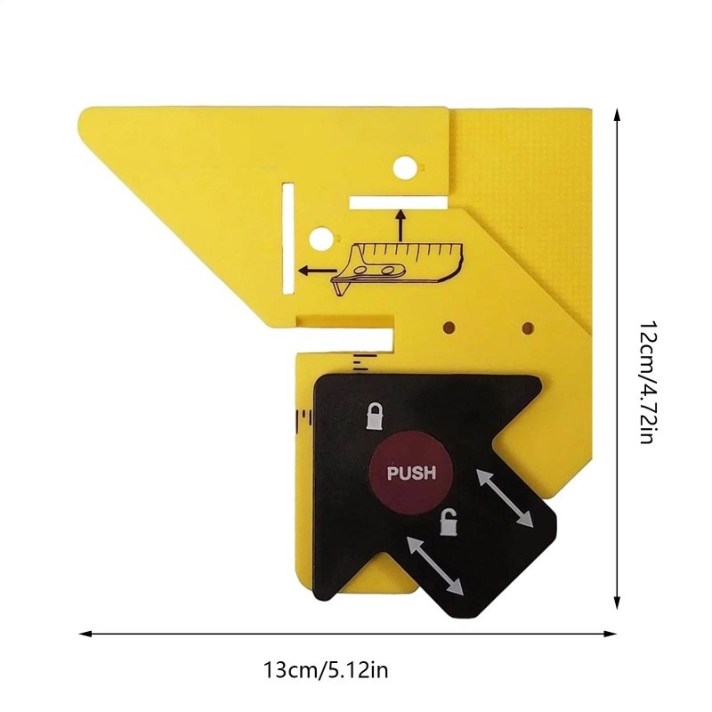 Multifunctional Trim Carpentry Aid Precision Measuring & Miter Marking Tool