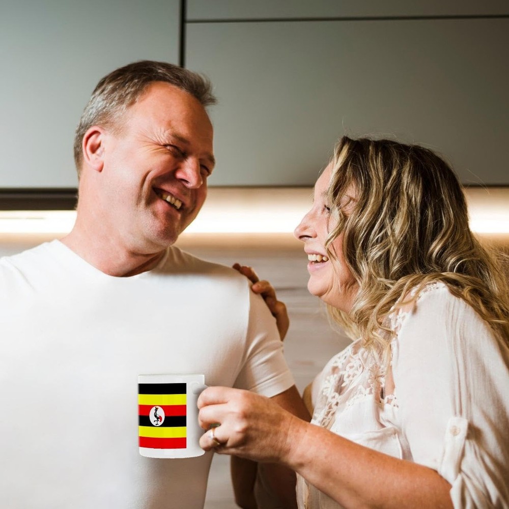 3dRose Uganda Flag Ceramic Mug, 11-Ounce