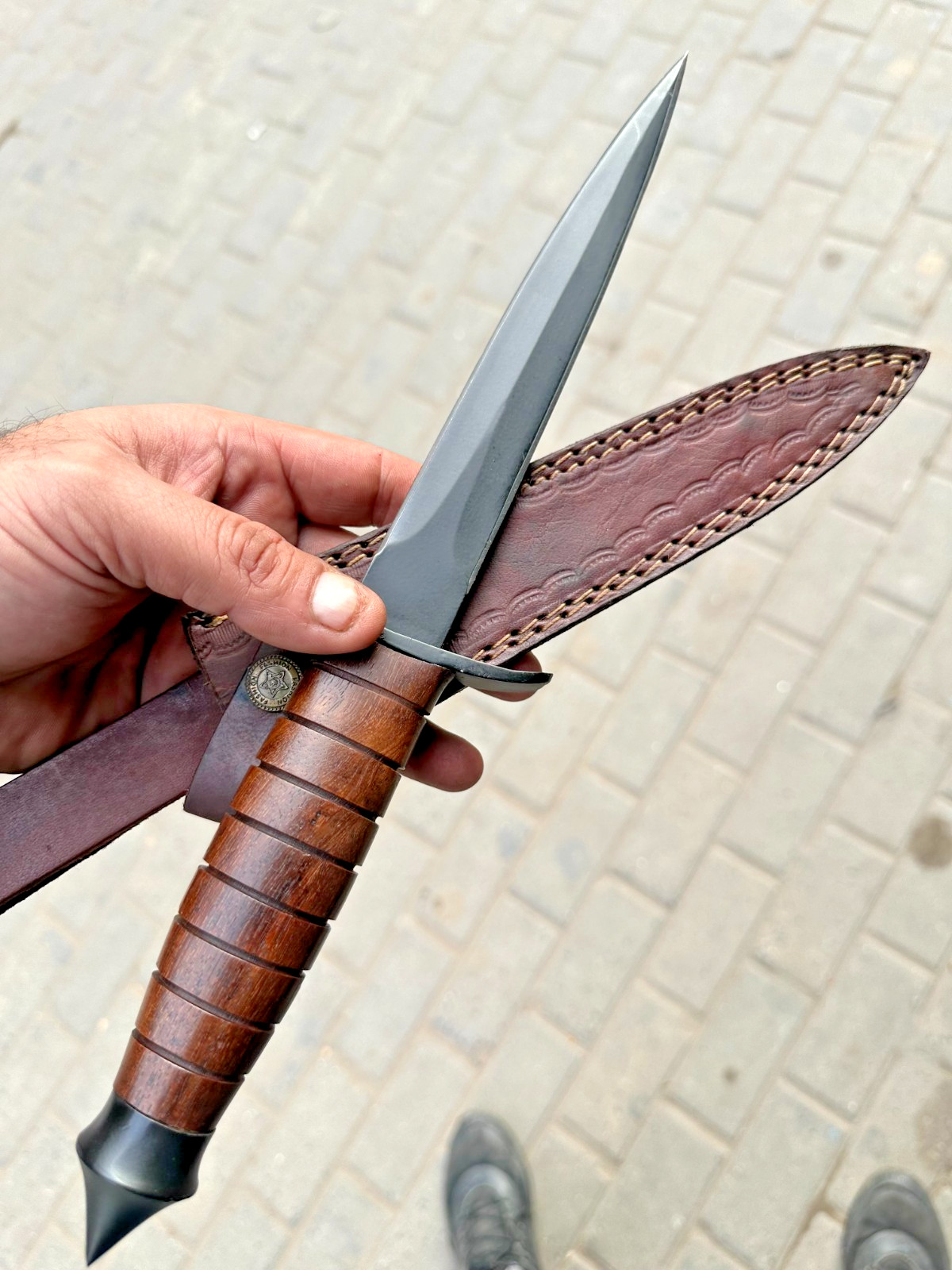 14" ARKANSAS TOOTHPICK Custom Handmade D2-Tool Steel DAGGER KNIFE W/Sheath 2532