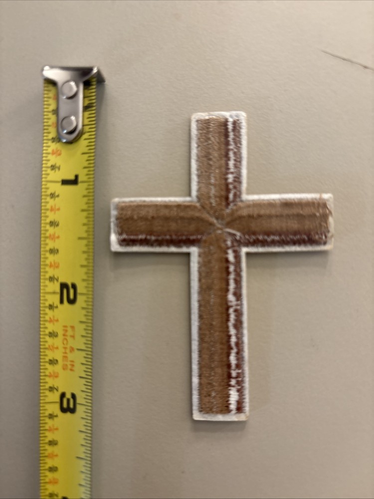Brown Cross - Embroidered Iron on Patch