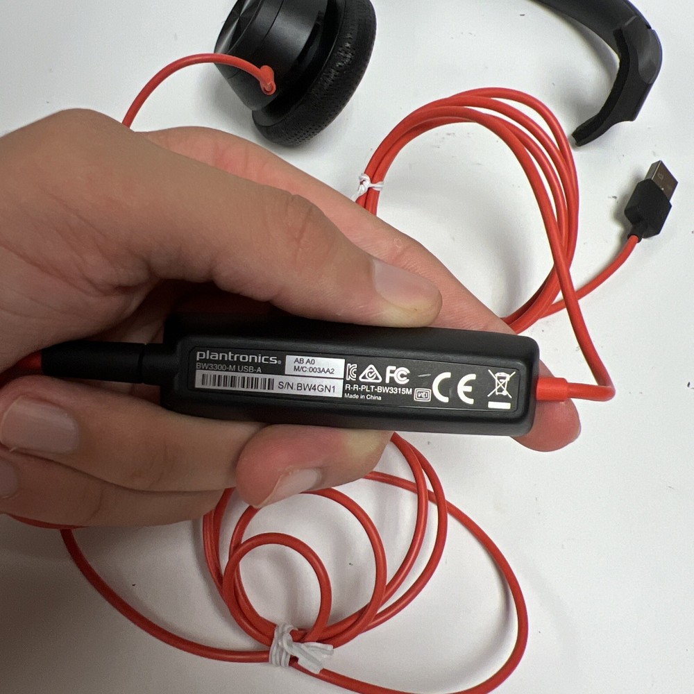 Plantronics Poly Blackwire USB Stereo Headset BW3315 + Volume Control BW3300