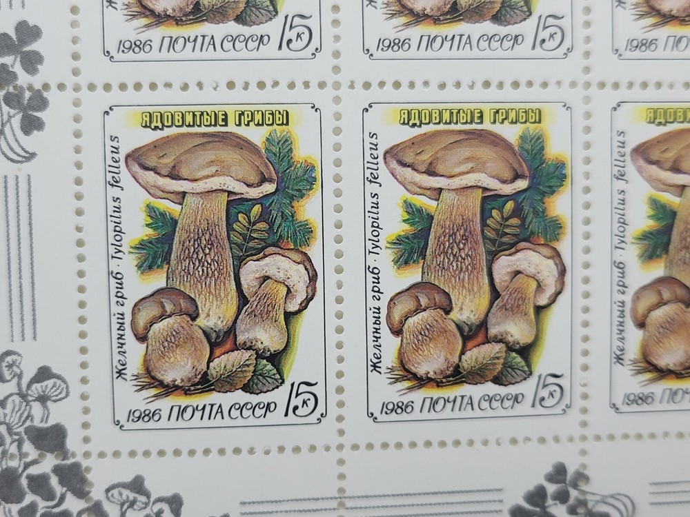 Vintage USSR Postage Stamps Poisonous Mushrooms USSR Various