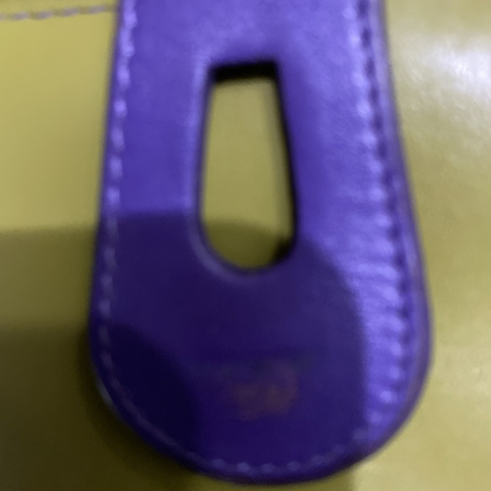 Wallet Leather Green Purple 7x4