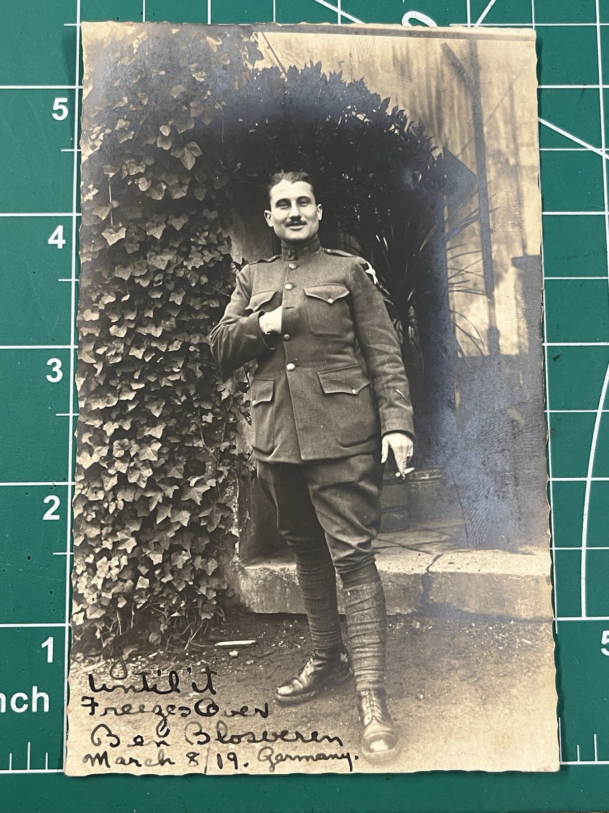 WWI Named USMC Marine Corps Patch Visible Photo RPPC