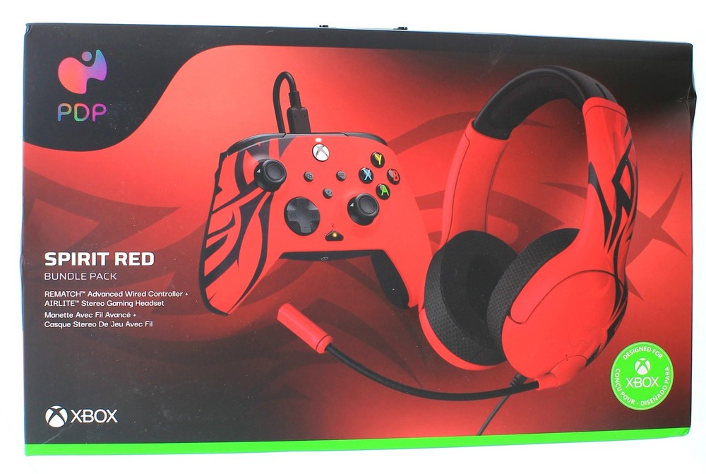 PDP Spirit Red Bundle Pack (Wired Controller, Headset)