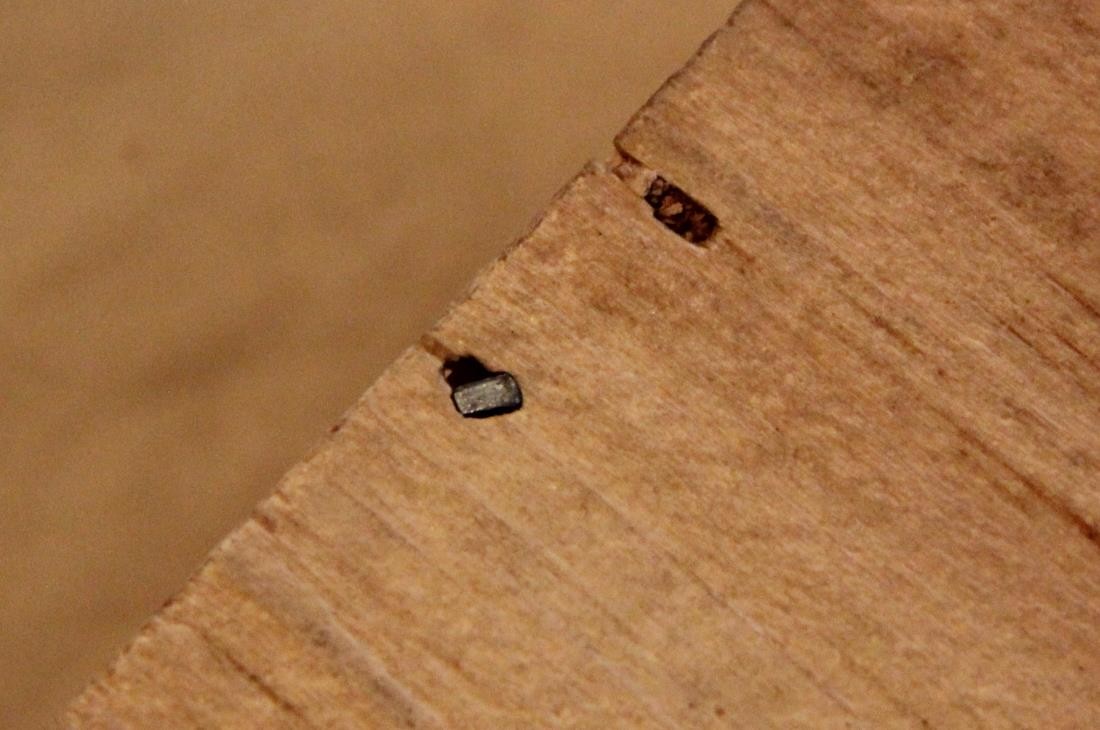 Antique Sewing Box Oak & Bird's Eye Maple w Contents - Anna Miles - Square Nails