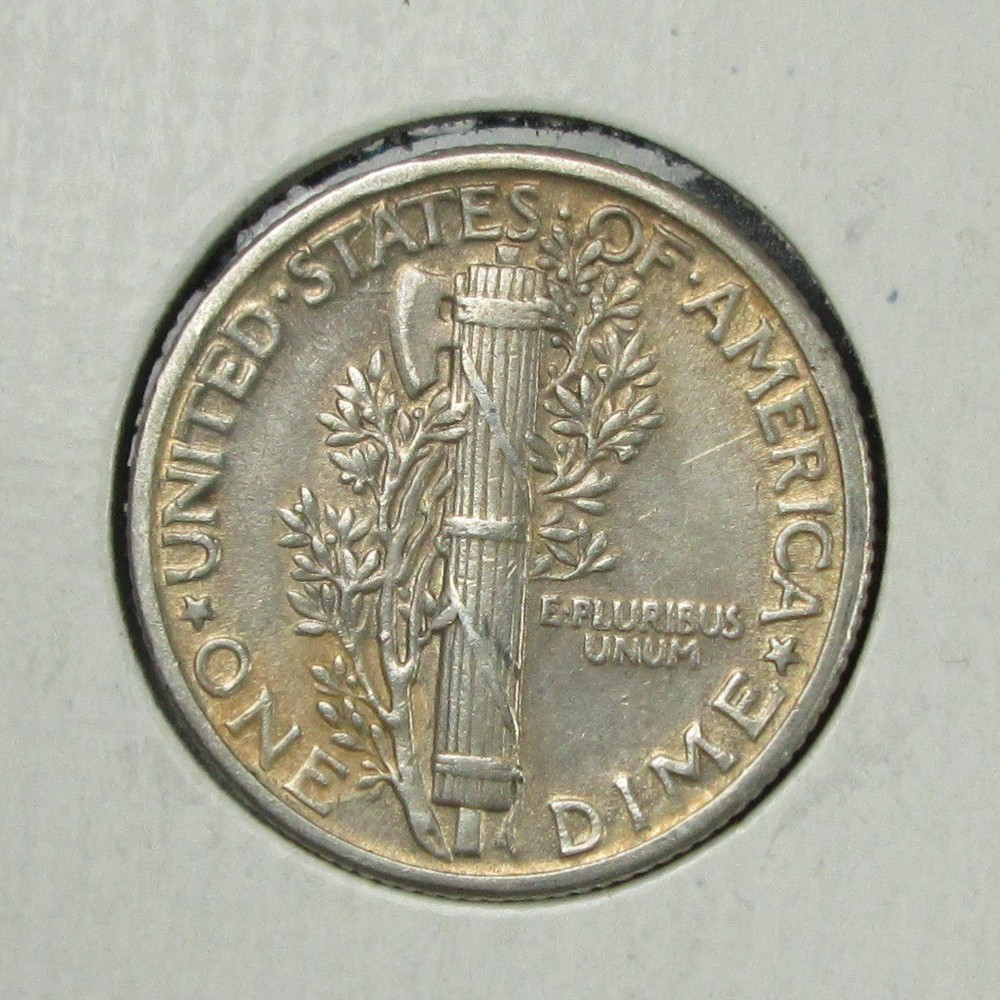 1934 Mercury Silver Dime Error Coin - Laminate?