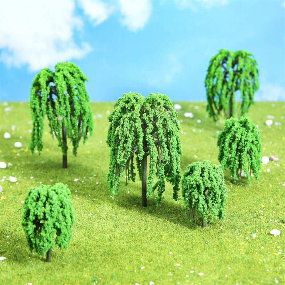 20pcs Mixed Size Willow Tree Model Train Railway Architecture Scenery Landscape