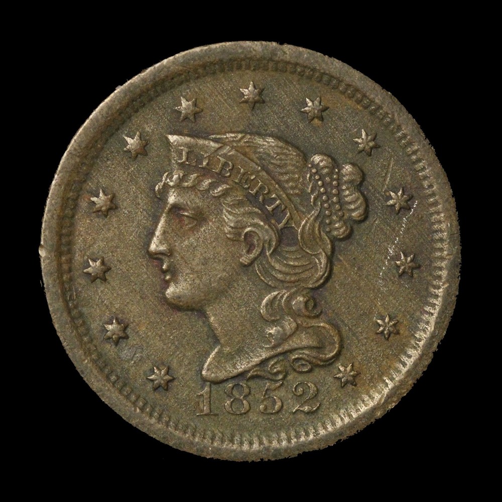 1852 1c Large Cent - Free Shipping USA