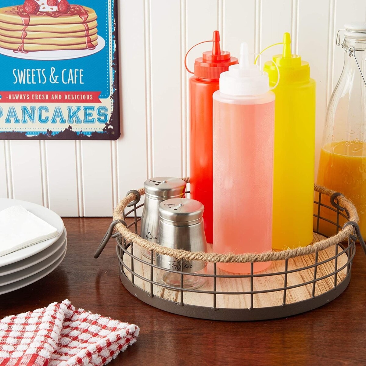 6 Pack Plastic Condiment Squeeze Bottles for Sauces Liquids Ketchup, 32 Oz Clear