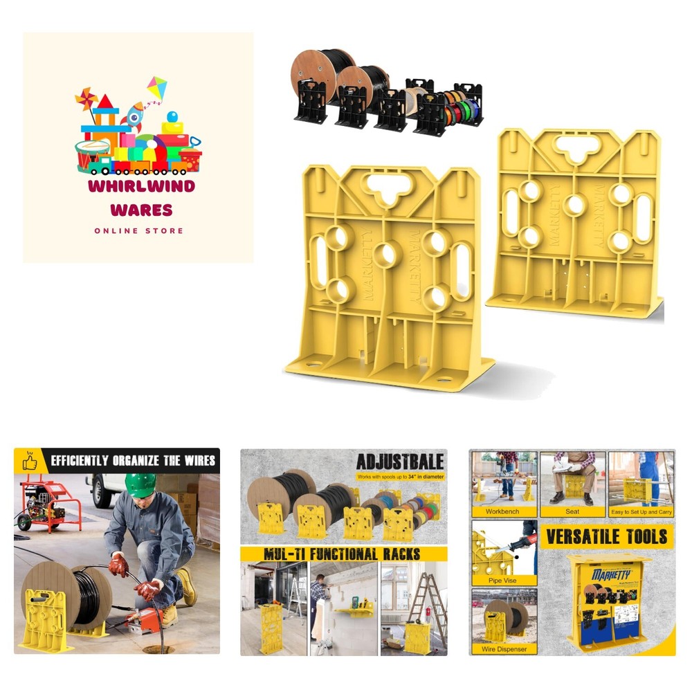 Multi Purpose Wire Dispenser, Cable/Wire Spool Rack, Wire Spool Caddy, Holds ...