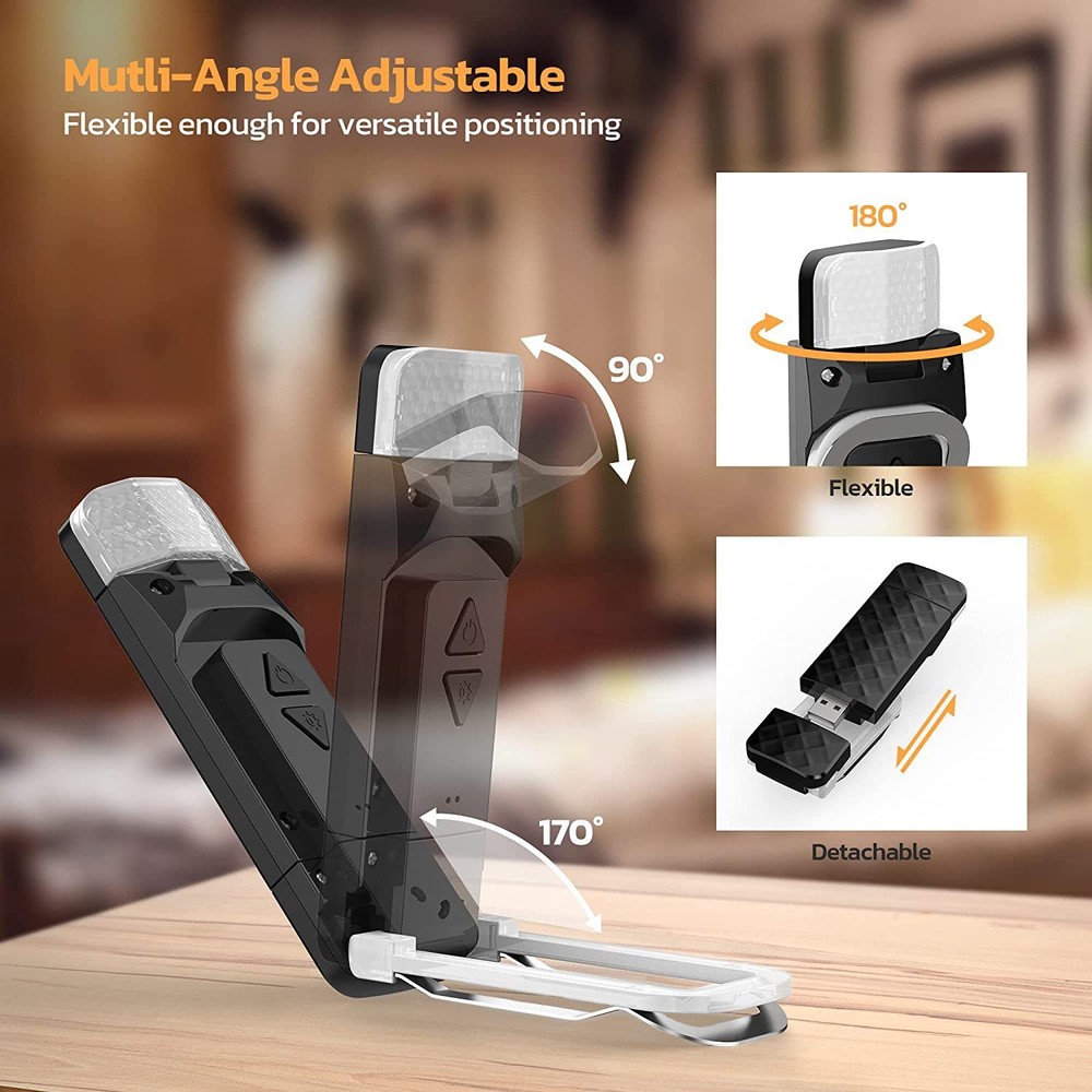 LED Book Light Bookmark Reading Light USB Rechargeable Adjustable Night Lamp