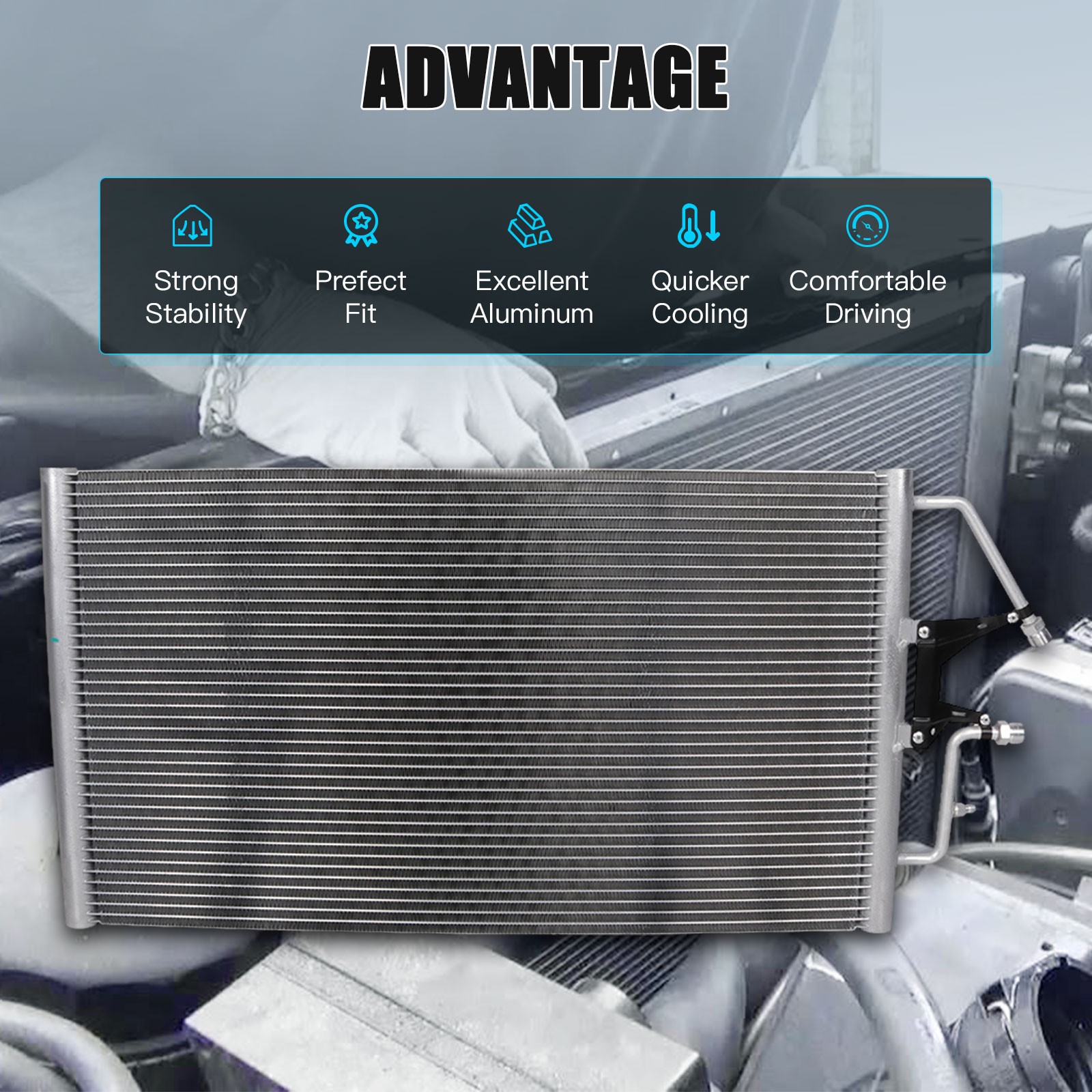 A/C AC Condenser Air Conditioning For 1996-1998 1999 Chevrolet Suburban 1500