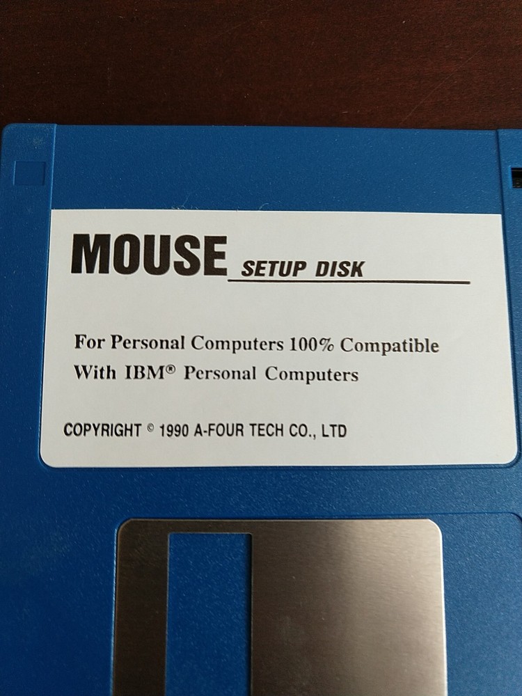 Mouse Setup Disk For IBM Personal Computers 1990 A-Four Tech 3.5" Floppy Disk