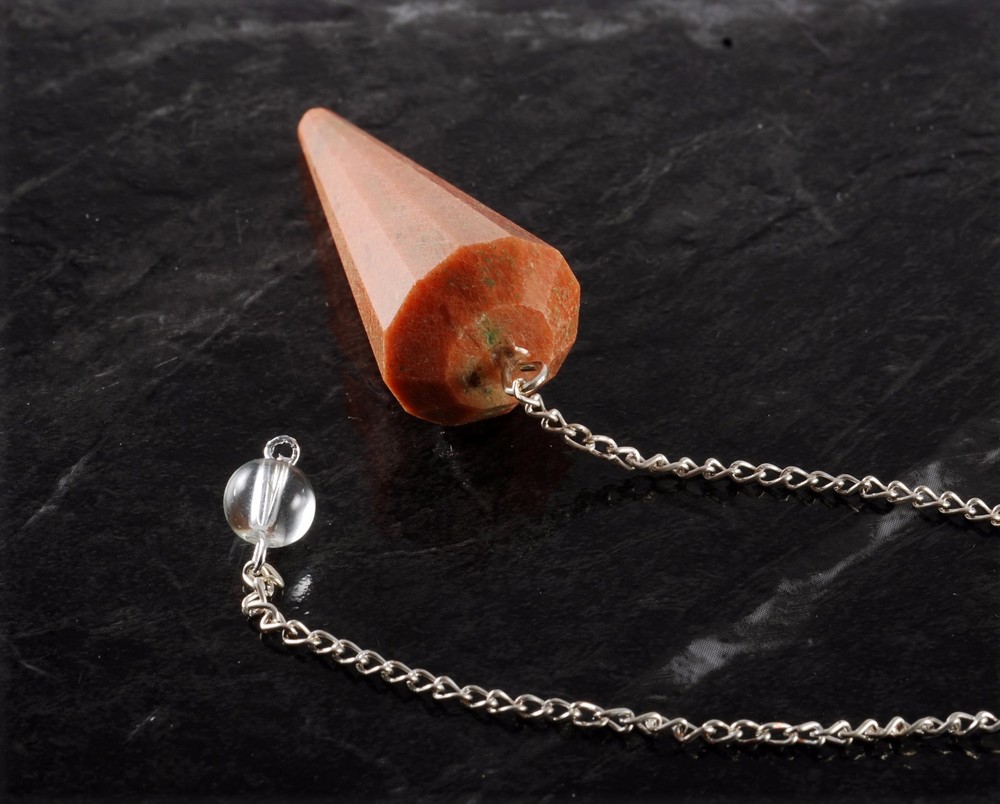 Pendulum Orange Aventurine Stone Comes Assorted Divining Spell Casting Reiki