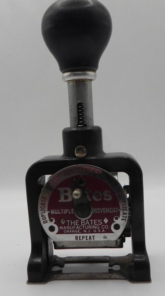 Vintage Bates Multiple Movement Numbering Machine Stamp 6 Wheels Style E