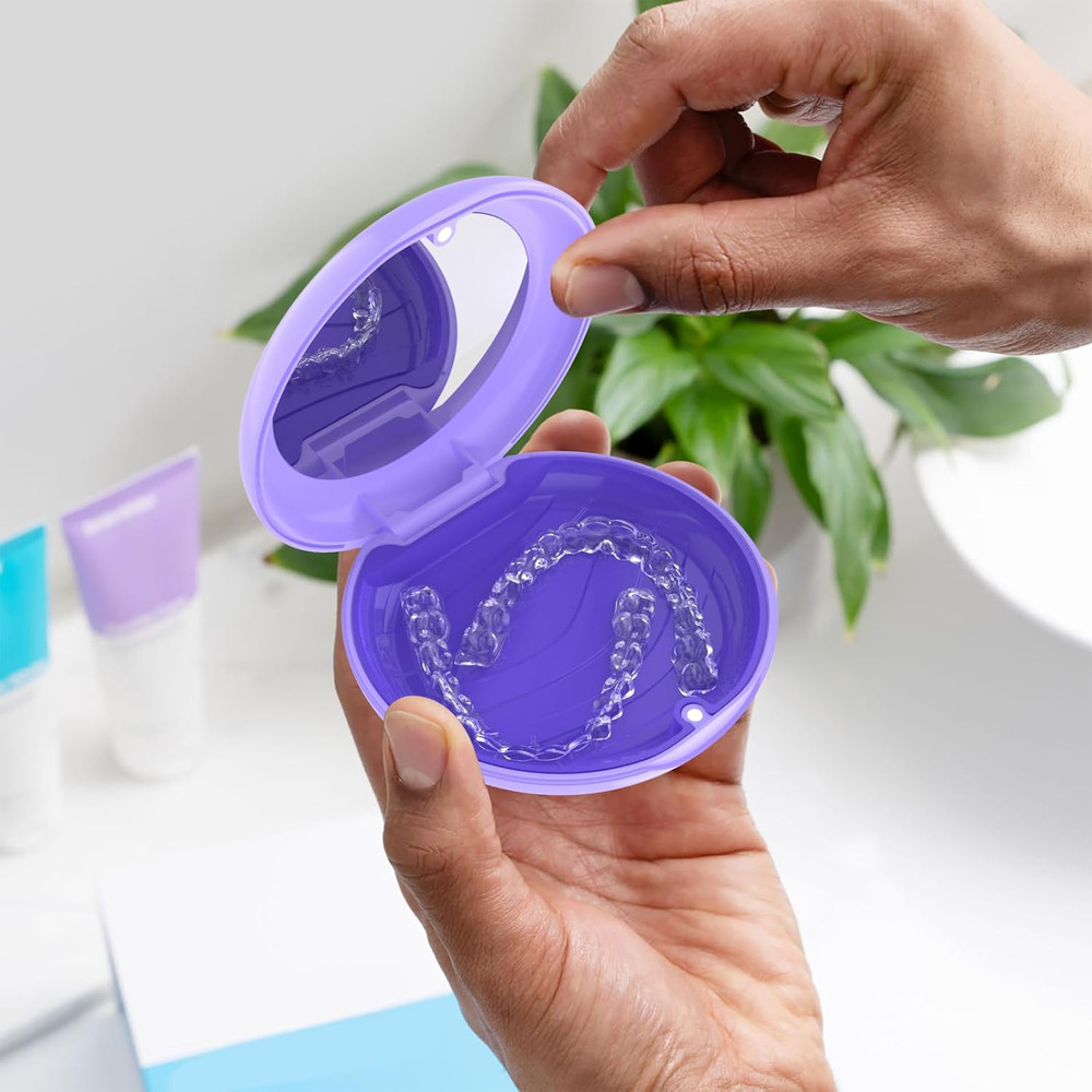 2Pack Retainer Case with Mirror, Compatible with Invisalign, Orthodontic Alig...
