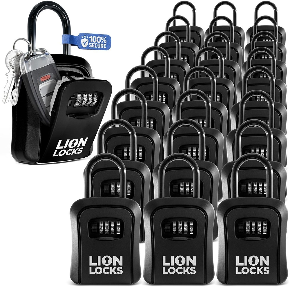 Key Lock Box for Keys with Code (24 Pack) 4 Digit Combination Lockbox for Key...