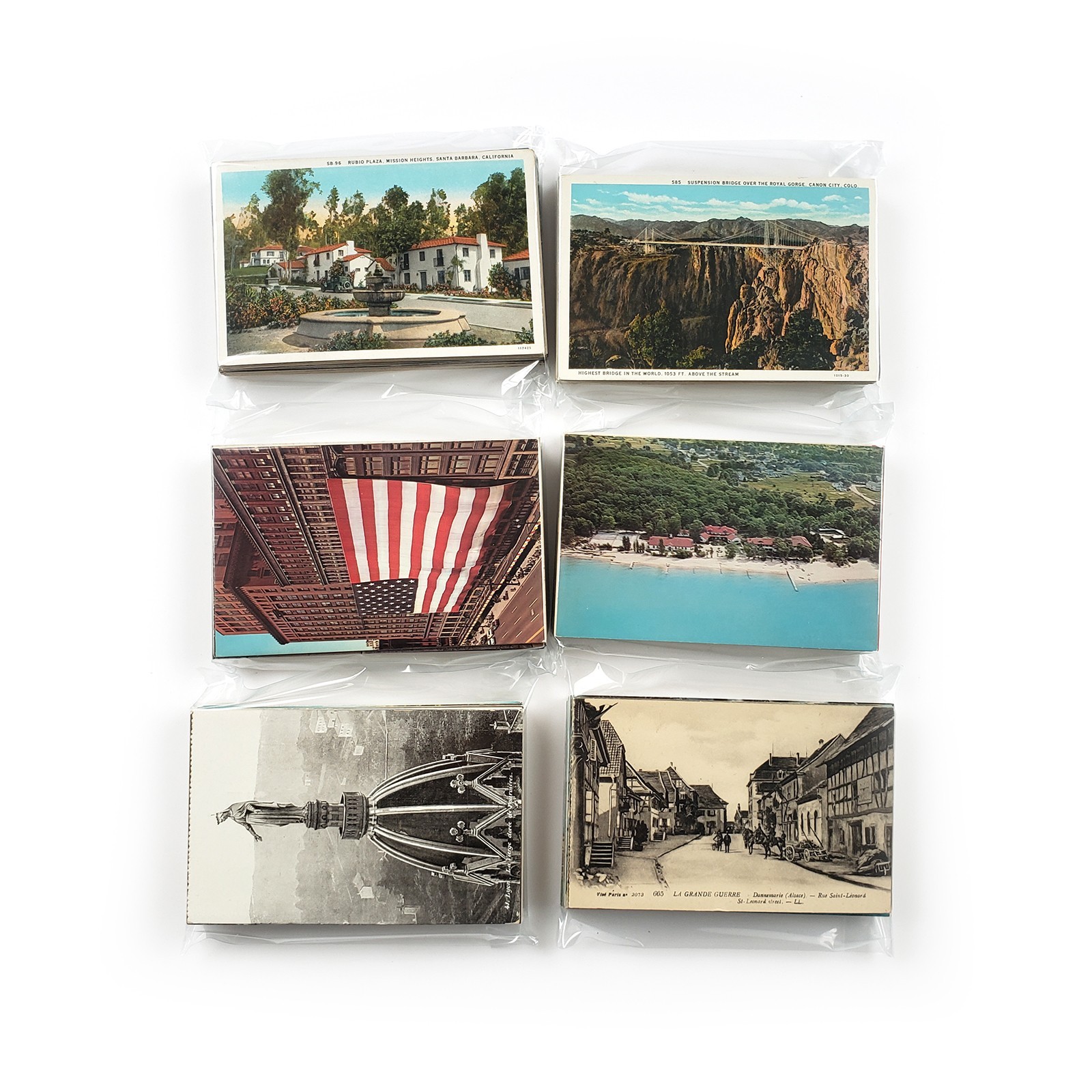 60 Unused Vintage Postcards Lot - Unposted Random Blank Midcentury Travel Views