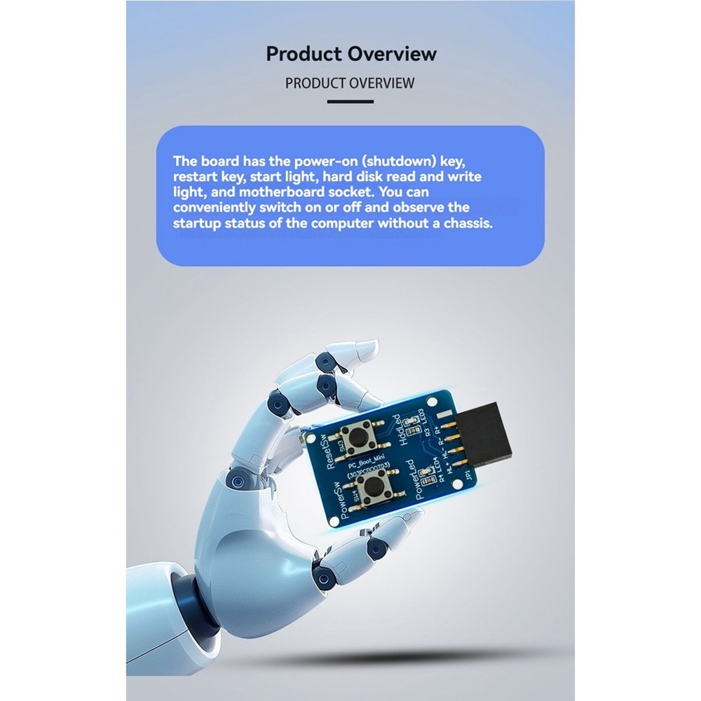 PC-Boot- Motherboard Boot Test Board 9 Pin PC on/Off Button for PC9077