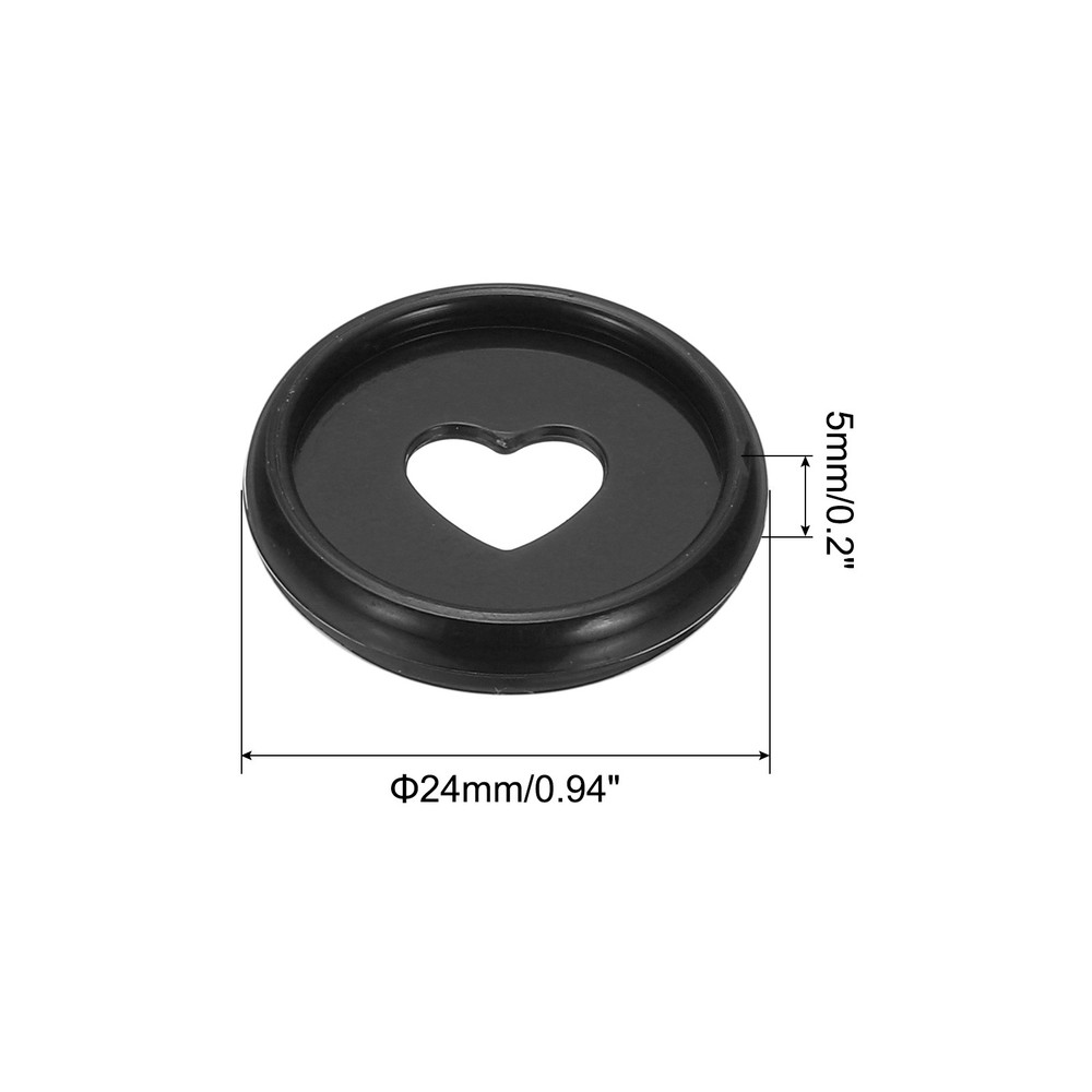 24mm Plastic Book Binding Discs, 11 Pack Expansion Discs Heart, Black
