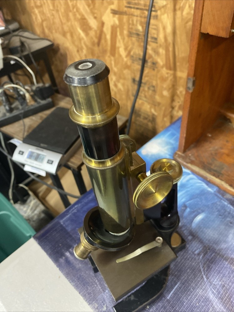 Antique Bausch & Lomb Jug Handle Microscope Plus Case