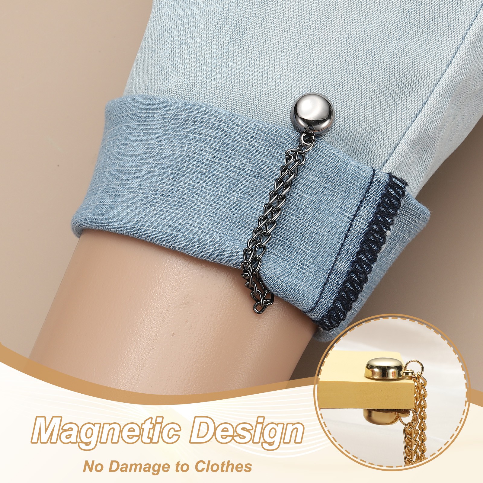 Metal Magnetic Clothing Clips, Magnetic Button Clips,Gold,Silver