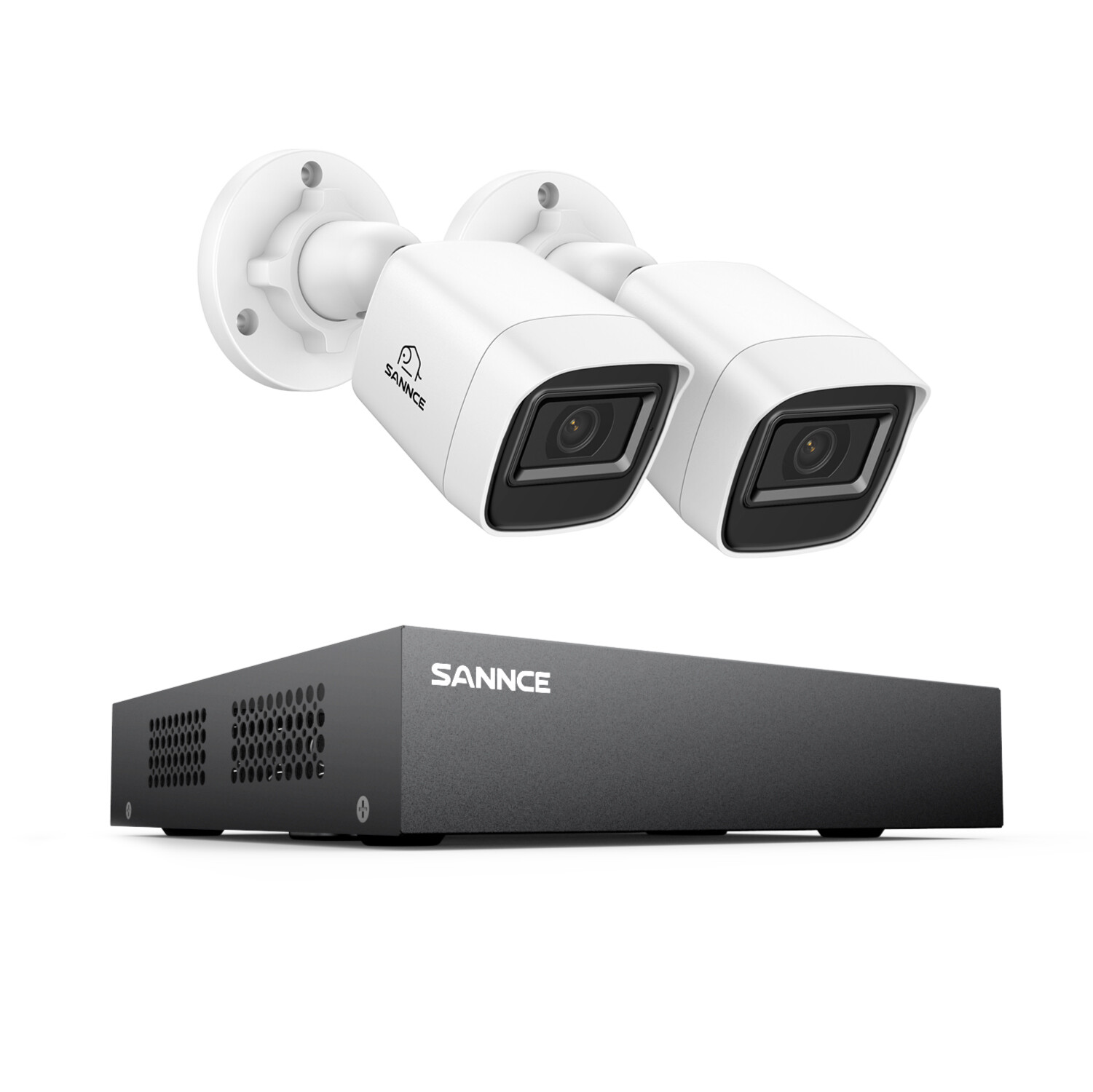 SANNCE 8CH DVR 1080P CCTV Outdoor Security Camera System Human Detection H.265+
