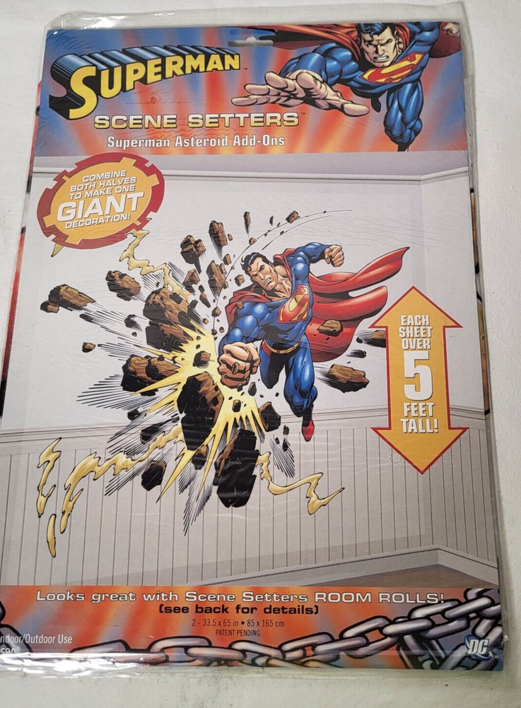 DC Comics Super Hero Superman Asteroid Scene Setter Party Decorations Amscan