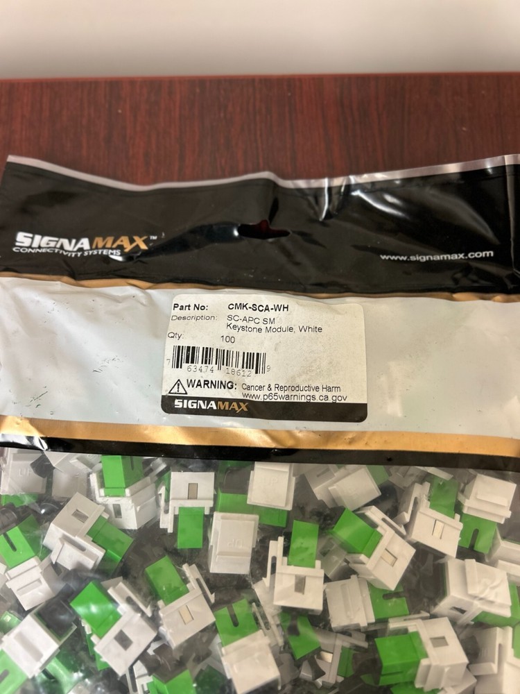 (CMK-SCA-WH) SC-APC SM Keystone Connector Module White