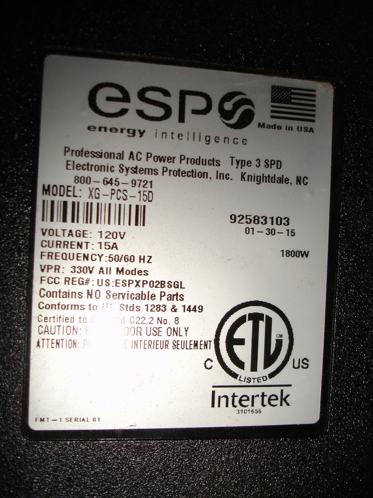 ESP Next Gen PCS XG-PCS-15D - Surge Protector