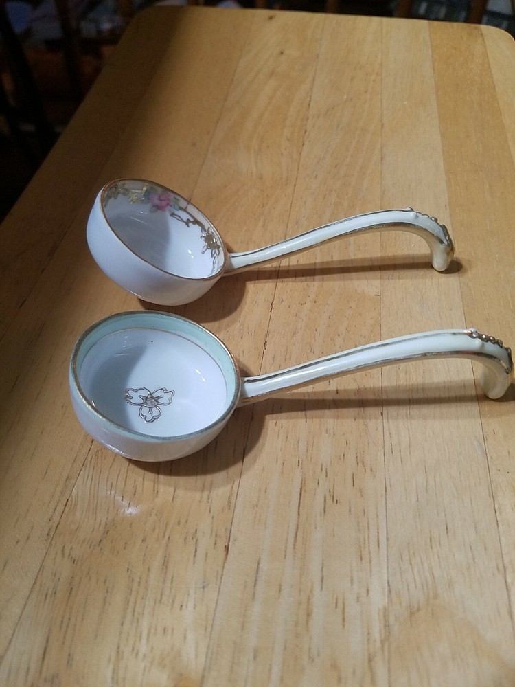 Two Nippon Hand Painted Mini Ladles