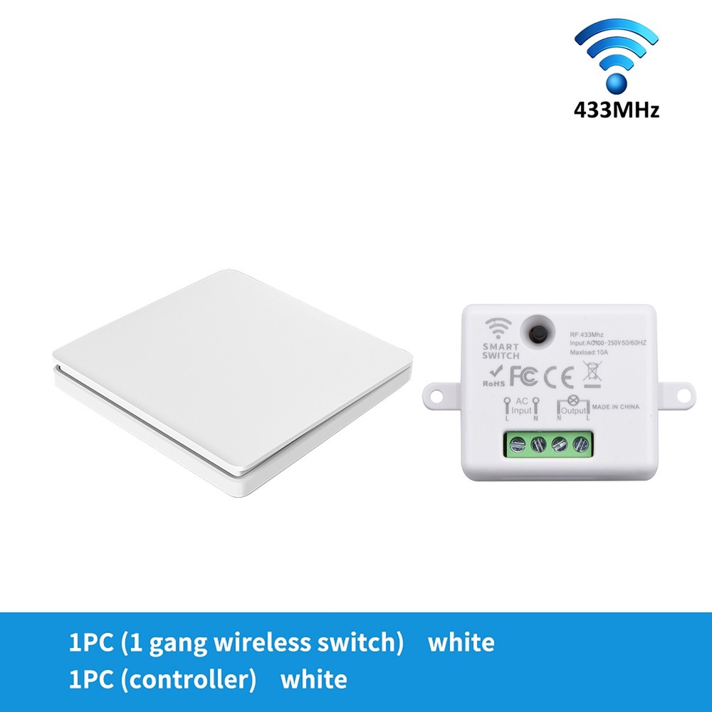 New 433MHz Wireless Remote Control Kinetic Self-powered Wall Light Switch