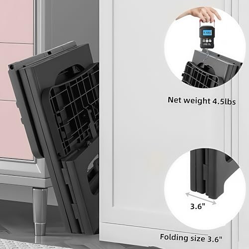 2 Step Stool Foldable, Non-Slip Steps, Folding Step Stool for Adults & Black