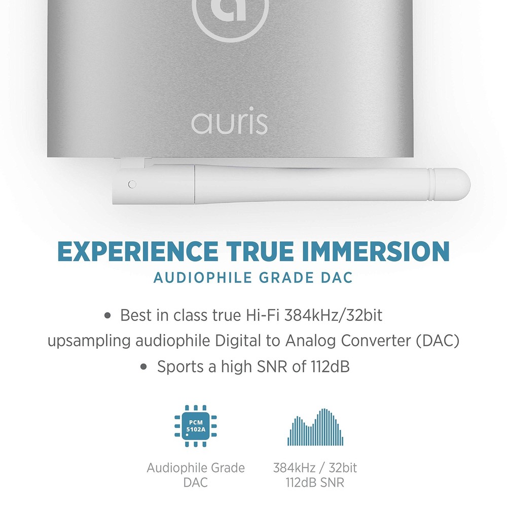 Blume HD Long Range Bluetooth 5.3 Music Receiver Hi-Fi Audio Adapter with Aud...