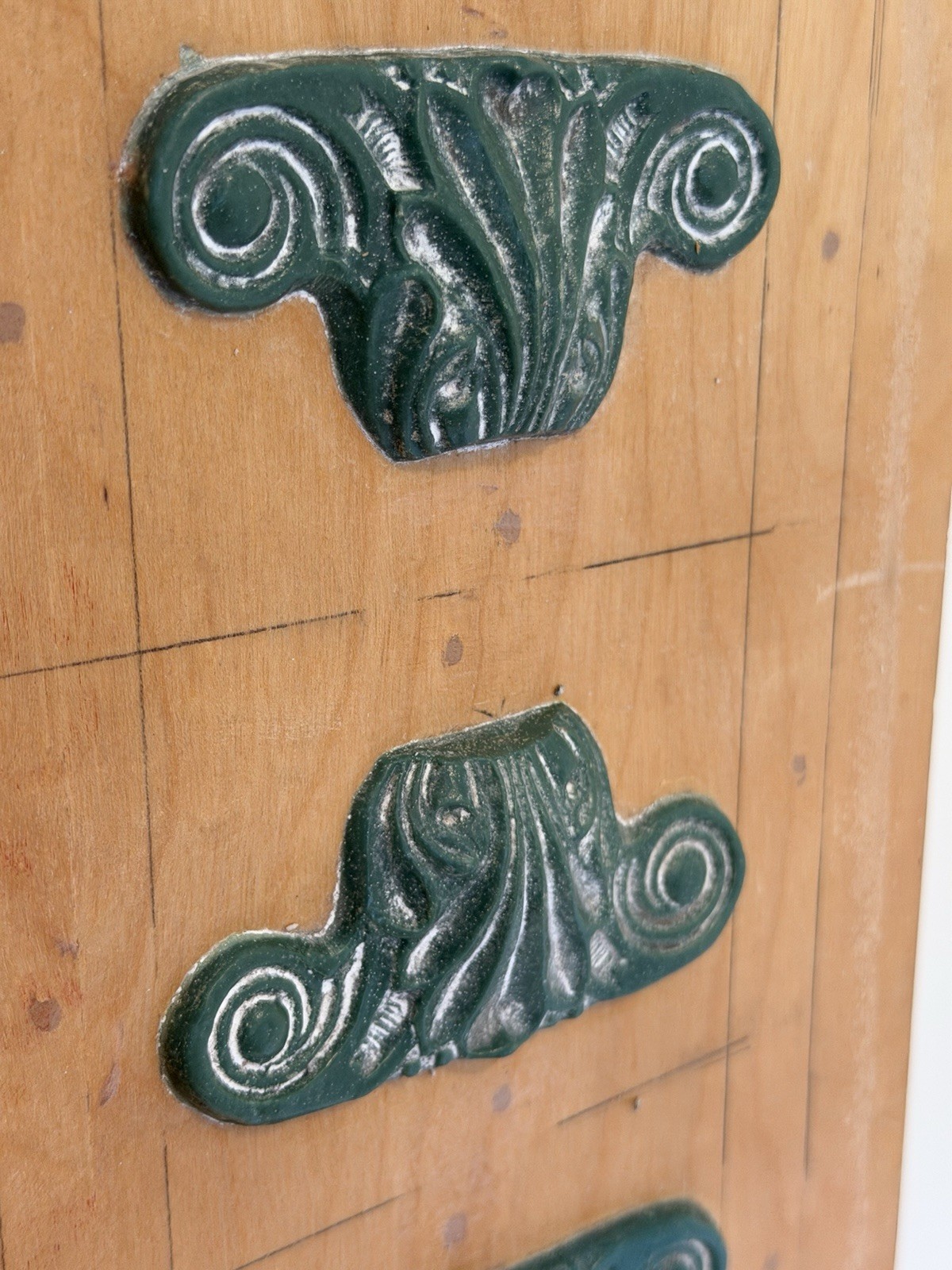 Mid Century Industrial Wood Foundry Mold Abstract Wall Art 1960 Patterns