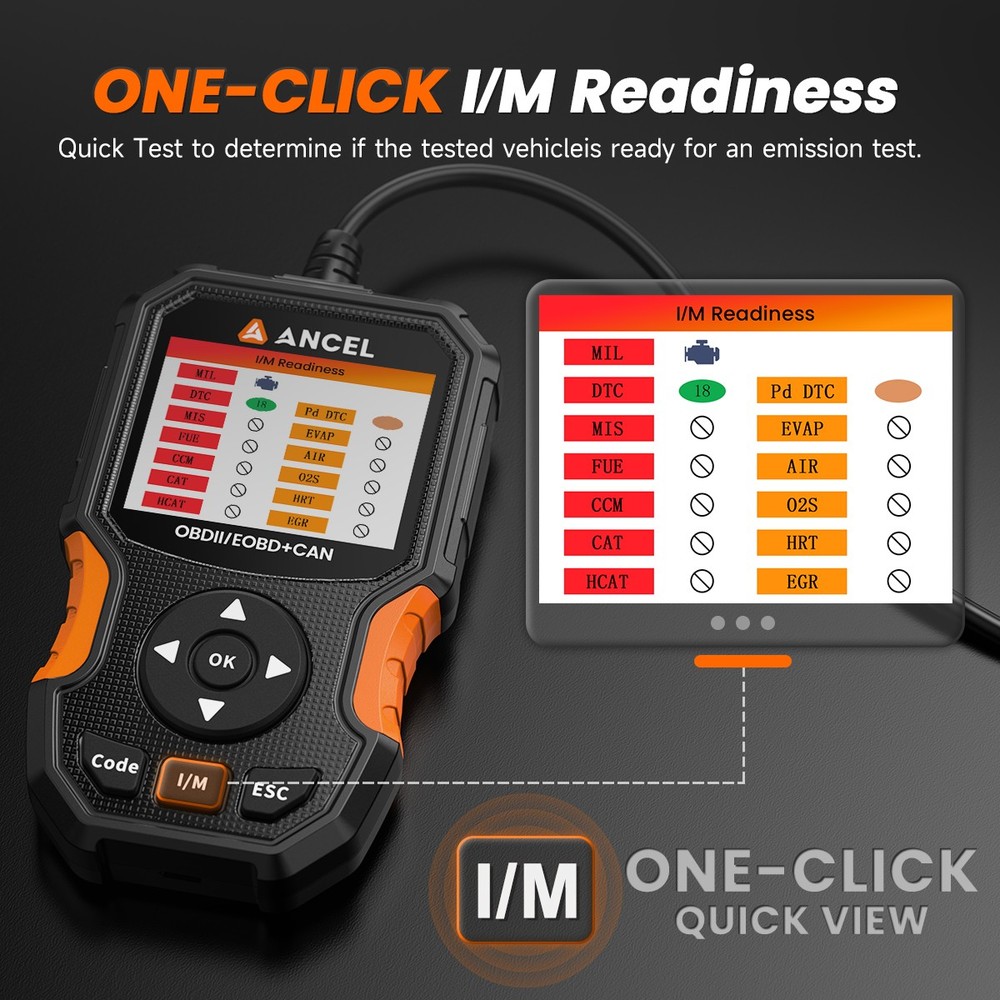 ANCEL Diagnostic Tool 12V Battery Test & Engine Fault Code Reader OBD2 Scanner