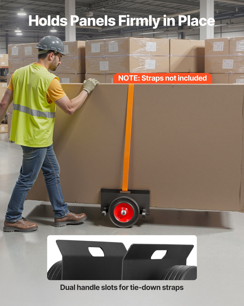 VEVOR Panel Dolly w/ Adjustable Clamp | 1000LB Capacity | 10" Wheels
