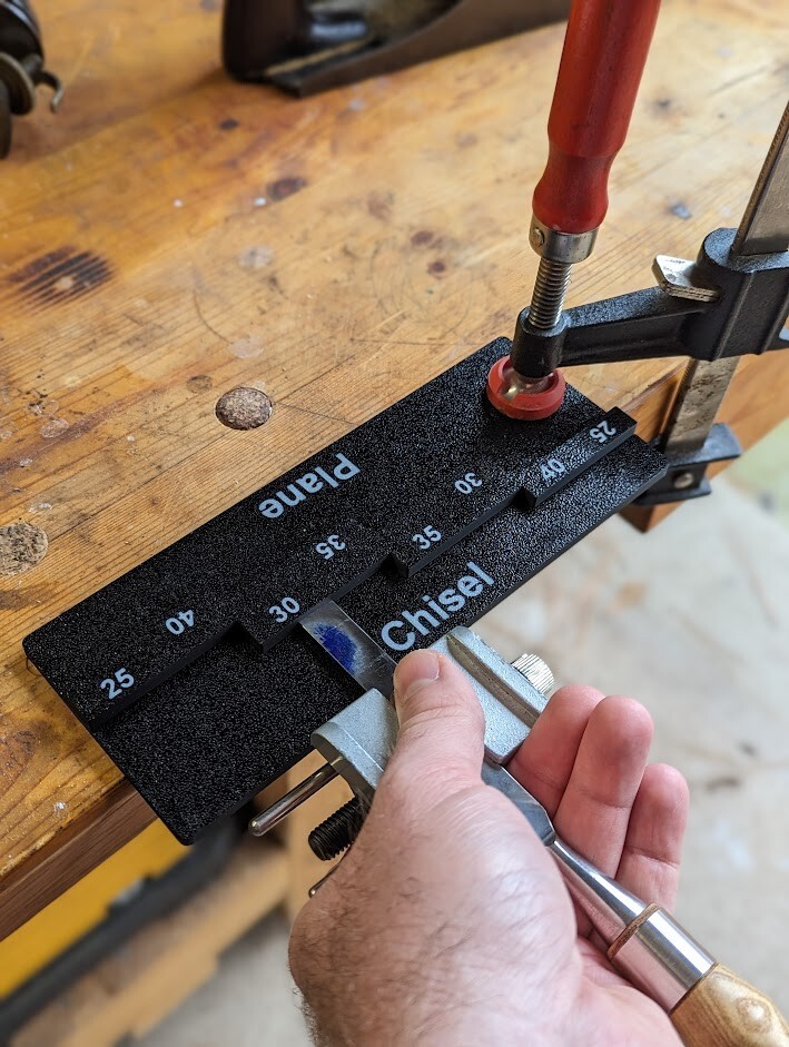 Plane & Chisel Sharpening Guide Jig (for common "Eclipse Style" Honing Guide)