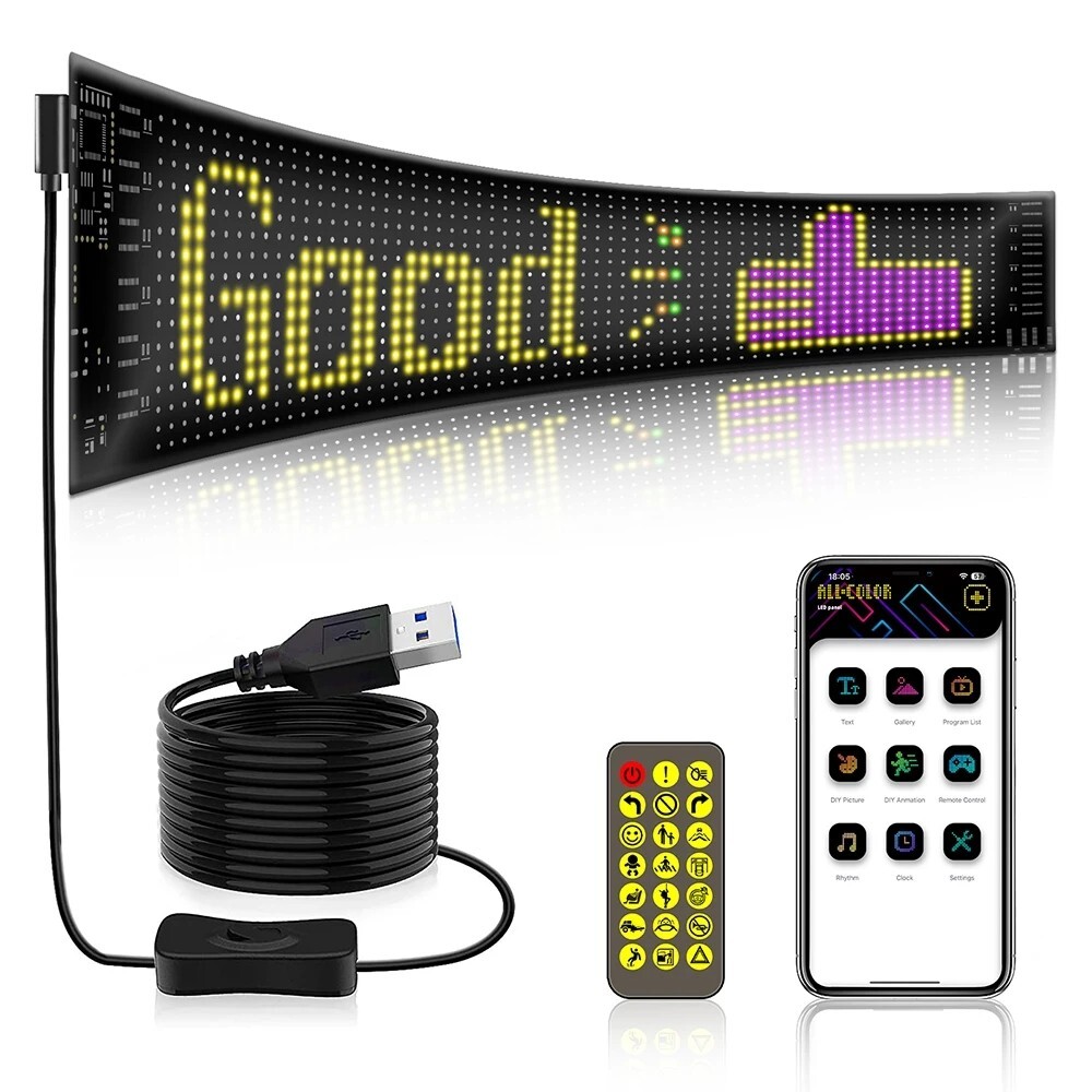 DIY Programmable Car LED Sign LED Matrix Pixel Panel Flexible LED Display