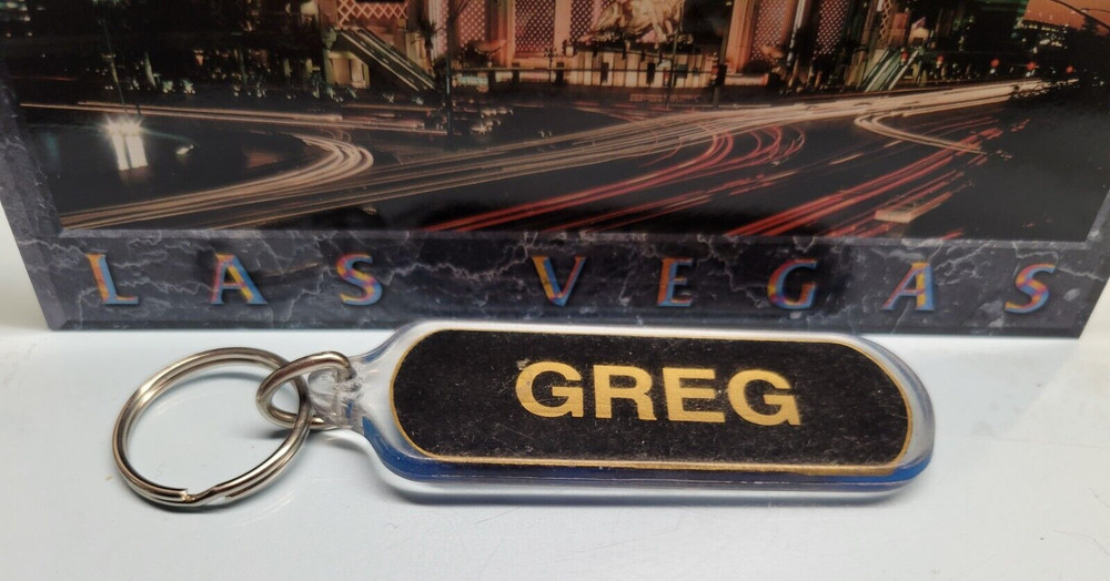 LAS VEGAS PERSONALIZED GREG KEYCHAIN SOUVENIR NOS - U