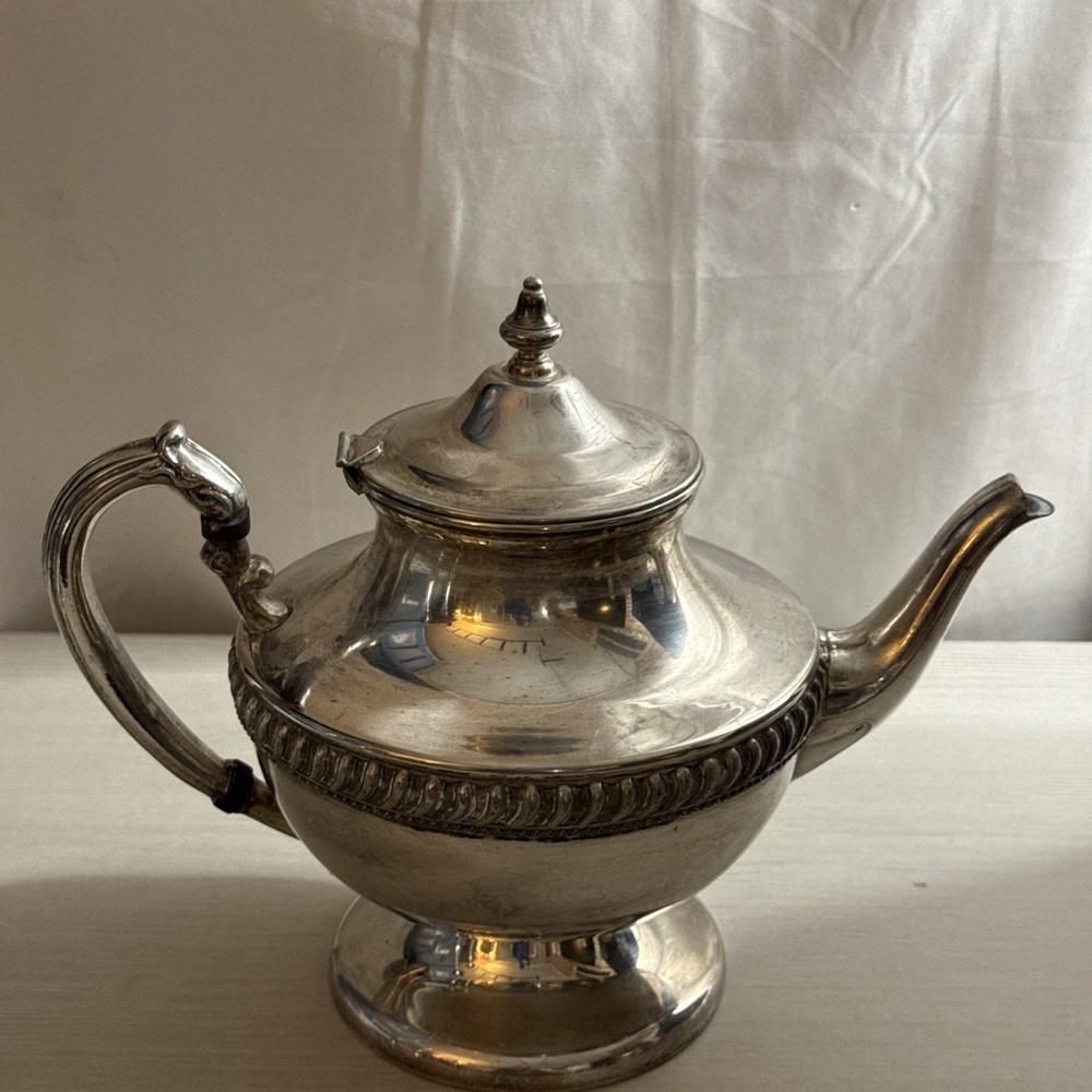 Silver On Copper Teapot