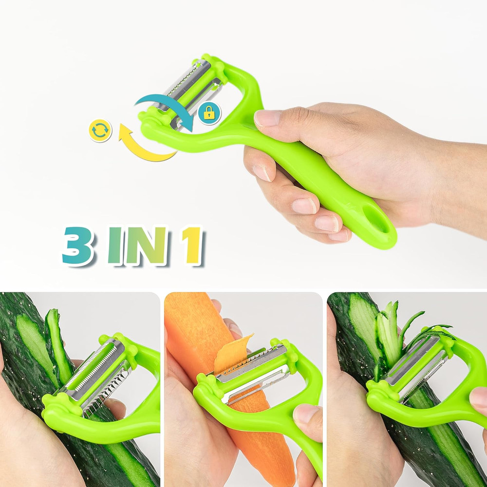 5 Blade Herb Scissors Set w/ Stripper & Peeler Kitchen Tool Kit