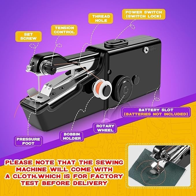Handheld Sewing Machine, Portable Mini Sewing Machine for Quick Clothing