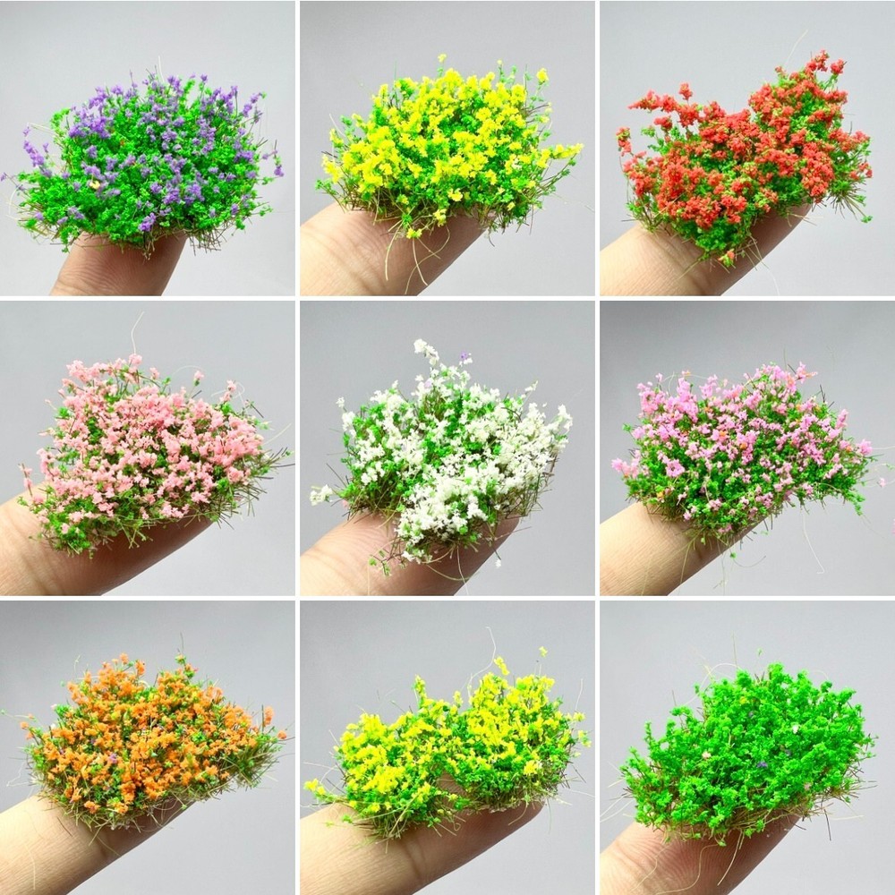 MODEL DIY GRASS CLUSTER Static Realistic Tuft Plant Micro Models Landscape Layou